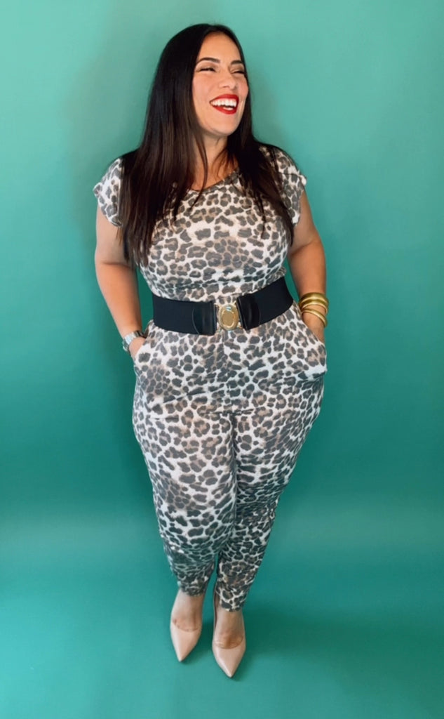 Be Bold Beige/Black Jumpsuit