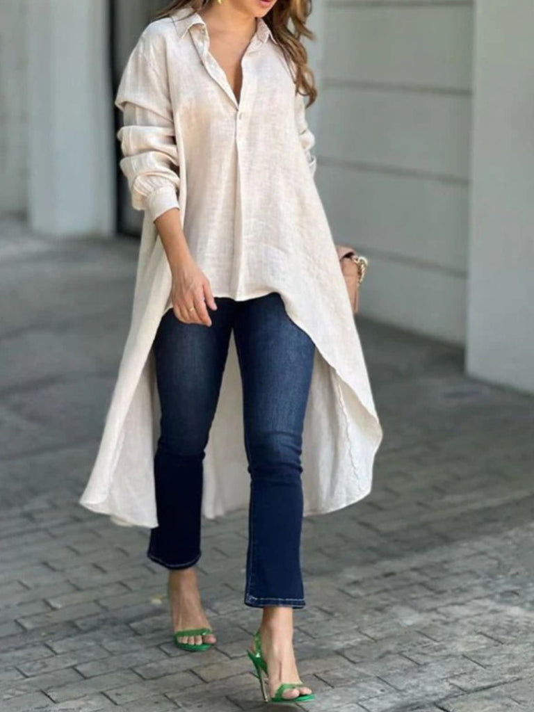 High low collared shirt online